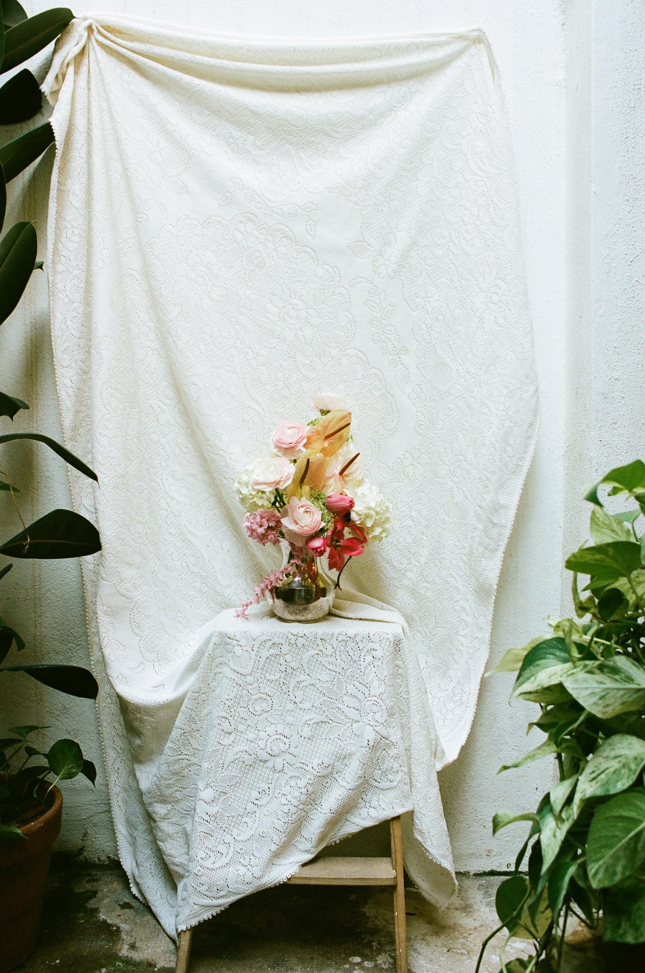 Valentine’s day flower arrangement - with cheese and wine