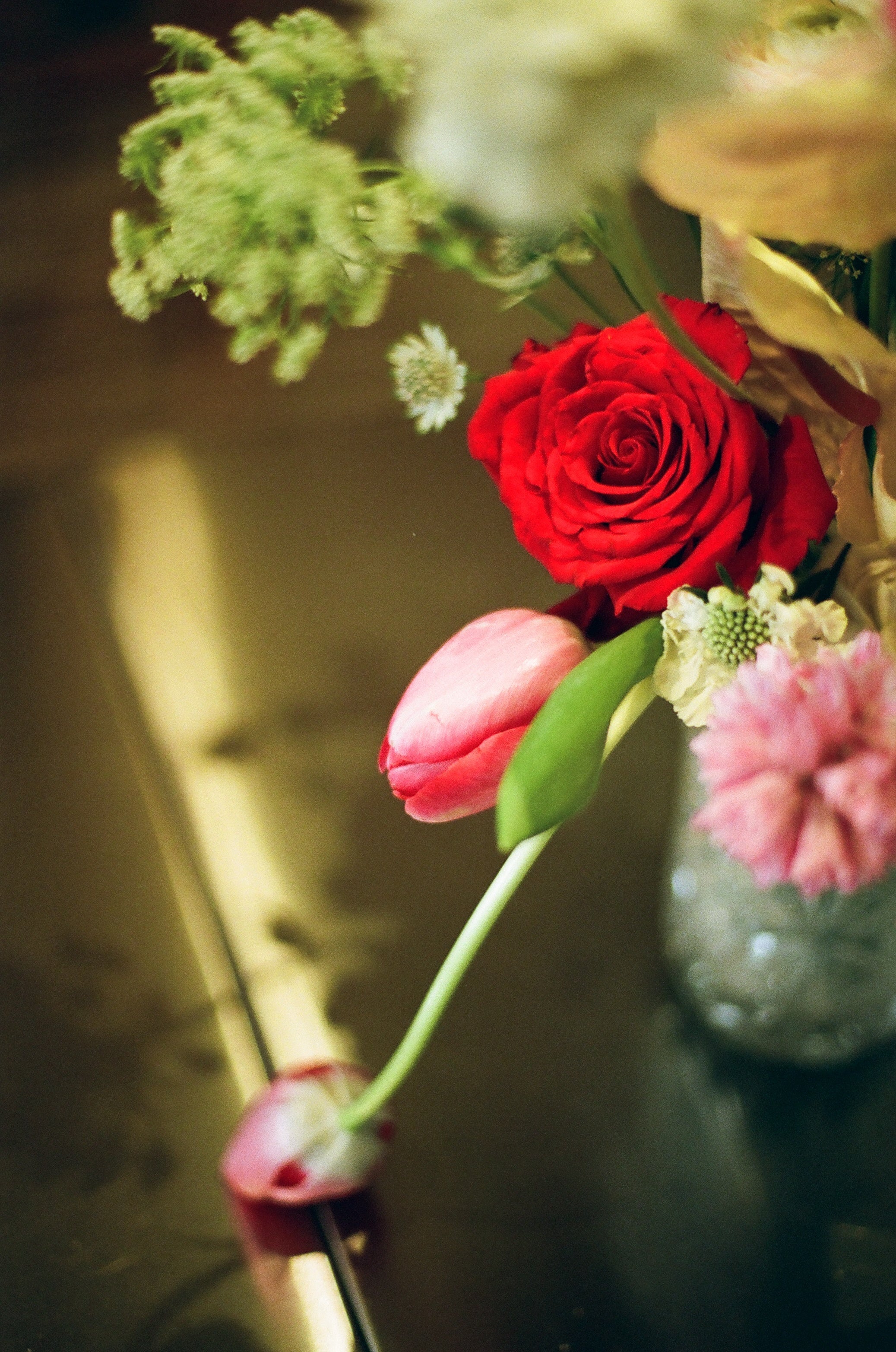 Valentine’s day flower arrangement - with cheese and wine