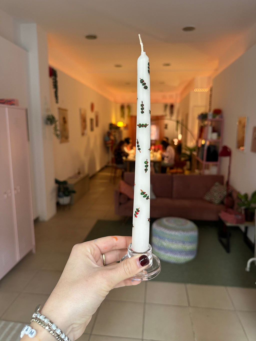 Hand painted Floral Candle Workshop - Messy space