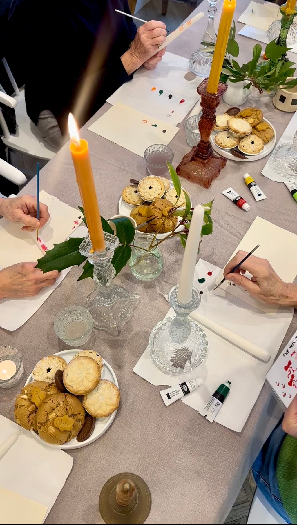 Hand painted Floral Candle Workshop - Messy space