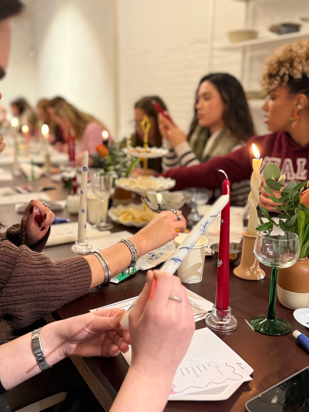 Hand painted Floral Candle Workshop - Messy space